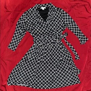 Liz Claiborne Geometric Faux Wrap Dress